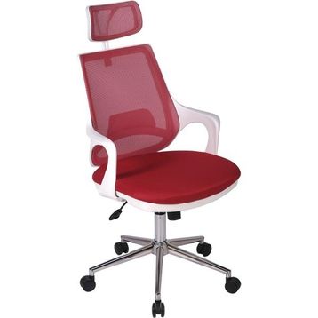 Ofisbazaar Buya Ergonomik Beyaz Kırmızı Fileli Çalışma Koltuğu
