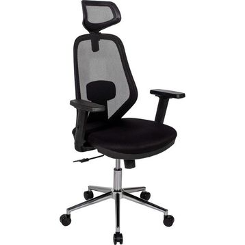 Ofisbazaar Dali Ergonomik Başlıklı Fileli Siyah Çalışma Koltuğu