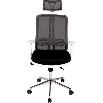 Ofisbazaar Up Ergonomik Başlıklı Beyaz Siyah Fileli Çalışma Koltuğu