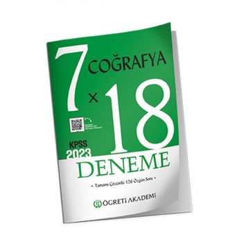 Öğreti Akademi 2023 KPSS Genel Yetenek Genel Kültür 7X18 Coğrafya Deneme