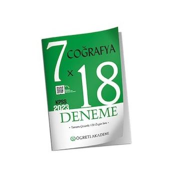 Öğreti Akademi 2023 KPSS Genel Yetenek Genel Kültür 7X18 Coğrafya Deneme