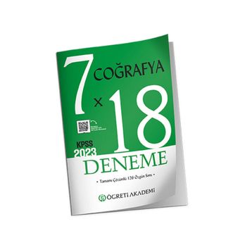 Öğreti Akademi 2023 KPSS Genel Yetenek Genel Kültür 7X18 Coğrafya Deneme