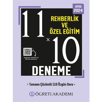 Öğreti Akademi 2024 KPSS Eğitim Bilimleri 11X10 Rehberlik ve Özel Eğitim Deneme