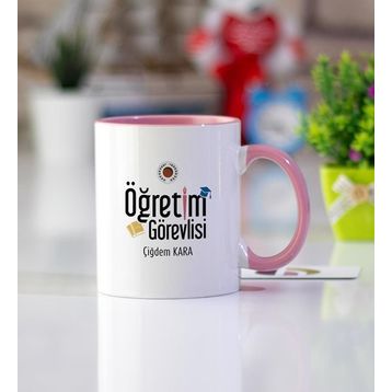 Öğretim Görevlisi Pembe Kupa Bardak