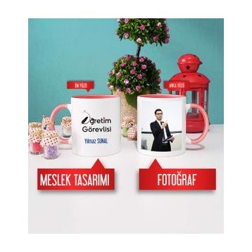 Öğretim Görevlisi Pembe Kupa Bardak