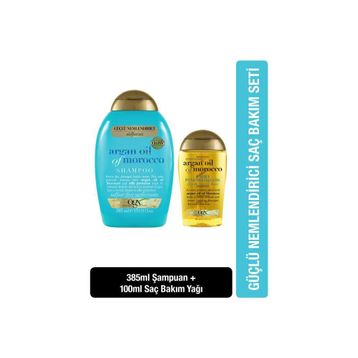 OGX 385 ml Argan Oil Of Morocco Tüm Saçlar İçin Elektriklenme Karşıtı Sülfatsız Argan Yağlı Şampuan