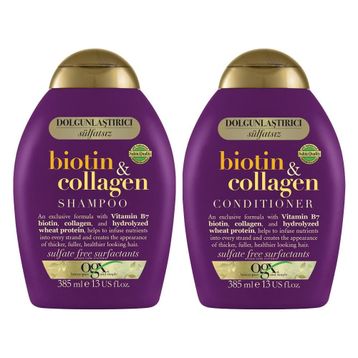 OGX Biotin & Kolajen Sülfatsız 385 ml Şampuan + 385 ml Saç Bakım Kremi