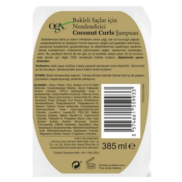 OGX Coconut Curls 385 ml Bukleli Saçlar İçin Şampuan + Le Petit Marseillais Beyaz Şeftali 250 ml Duş Jeli