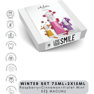 Ohlala Raspberry Mint 75 ml + Cinnamon Mint 15 ml + Violet Mint 15 ml Winter Set Diş Macunu
