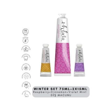 Ohlala Raspberry Mint 75 ml + Cinnamon Mint 15 ml + Violet Mint 15 ml Winter Set Diş Macunu