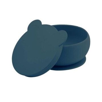 Oioi 1080010 Deep Blue Vakum Tabanlı Kapaklı Kase