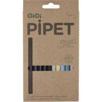 Oioi 10'lu Silikon Renkli Pipet