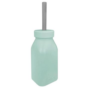 Oioi 200 ml 6+ Ay Powder Grey River Green Silikon Şişe ve Pipet