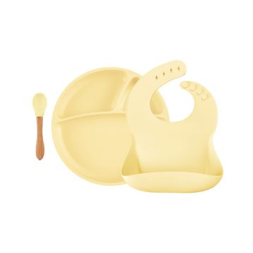 Oioi 6+ Ay Yellow Silikon Tabaklı BLW Beslenme Seti