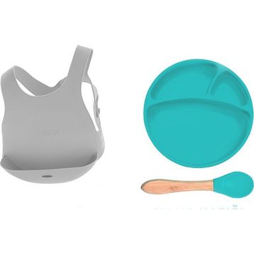 Oioi Aqua Green Blw Set Silikon 3'lü Beslenme Seti