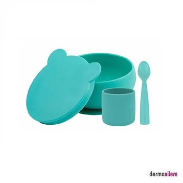 Oioi Aqua Green Blw Set Silikon 3'lü Beslenme Seti