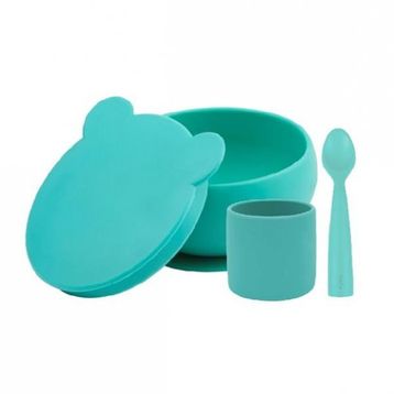 Oioi Aqua Green Blw Set Silikon 3'lü Beslenme Seti