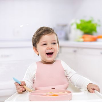 Oioi Basic Silikon Pinky Pink Mama Önlüğü