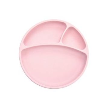 Oioi Pinky Pink Porsiyon Vakum Tabanlı Silikon Tabak
