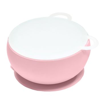 Oioi Vakum Tabanlı Pinky Pink Silikon Kapaklı Kase