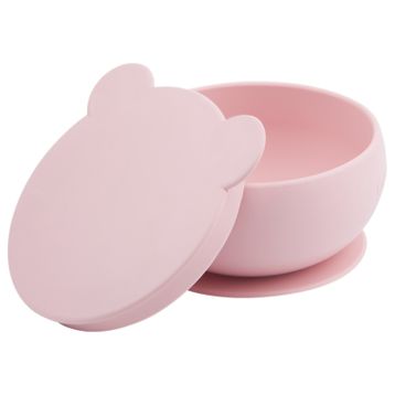 Oioi Vakum Tabanlı Pinky Pink Silikon Kapaklı Kase