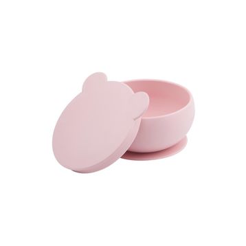 Oioi Vakum Tabanlı Pinky Pink Silikon Kapaklı Kase