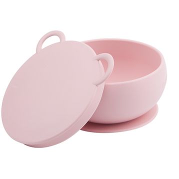 Oioi Vakum Tabanlı Pinky Pink Silikon Kapaklı Kase