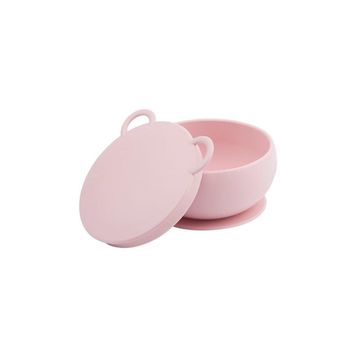 Oioi Vakum Tabanlı Pinky Pink Silikon Kapaklı Kase