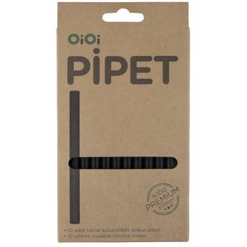 Oioit 10'lu 6+ Ay Siyah Silikon Pipet