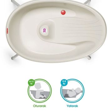OKBaby 0-12 Ay Beyaz Bella Çift Yönlü Banyo Küveti