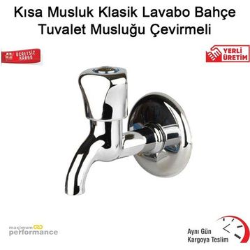 Okçu Kardeşler Çevirmeli Kısa Klasik Lavabo Bahçe Tuvalet Musluğu