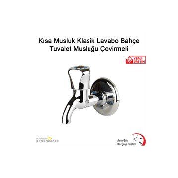 Okçu Kardeşler Çevirmeli Kısa Klasik Lavabo Bahçe Tuvalet Musluğu