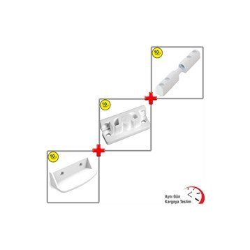 Okçu Kardeşler Çıt Çıtı Tutamağı Beyaz 10'lu Set 30 Adet Sineklik Menteşesi