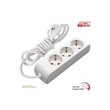Okçu Kardeşler Viko Multi-Let 3'lü 1 Metre Topraklı Çocuk Korumalı Grup Priz