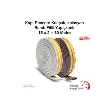 Okçu Kardeşler Yapışkanlı 15x2 m Kapı Pencere Kauçuk İzolasyon Bandı Fitili