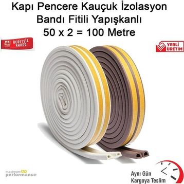 Okçu Kardeşler Yapışkanlı 50x2 m Kapı Pencere Kauçuk İzolasyon Bandı Fitili