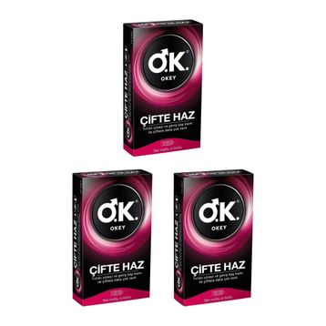 Okey 10'lu 3 Adet Çifte Haz Prezervatif Paket
