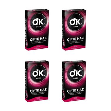 Okey 10'lu 4 Adet Çifte Haz Prezervatif Paket