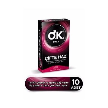 Okey 10'lu Çifte Haz Tırtıklı Prezervatif