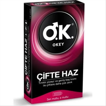 Okey 10'lu Çifte Haz Tırtıklı Prezervatif
