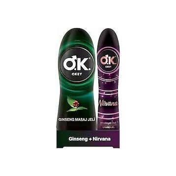 Okey 200 ml Ginseng Masaj Jeli ve 100 ml Okey Nirvana Uyarıcı Jel