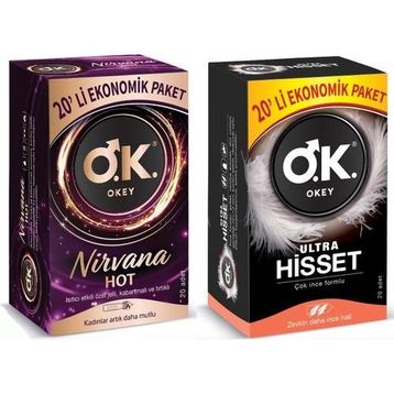 Okey 20'li Nirvana Hot + 20'li Ultra Hisset Prezervatif