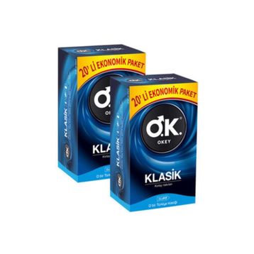Okey Klasik 20'li x 2 Paket Prezervatif