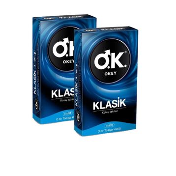Okey Klasik Kolay Takılan 10'lu 2 Paket Prezervatif