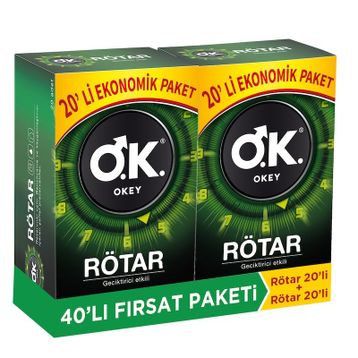 Okey Rotar 20'li 2 Adet Prezervatif