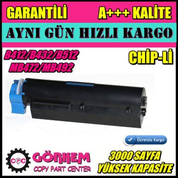 Oki B412 / B432 / B512 Orjinal Siyah Toner