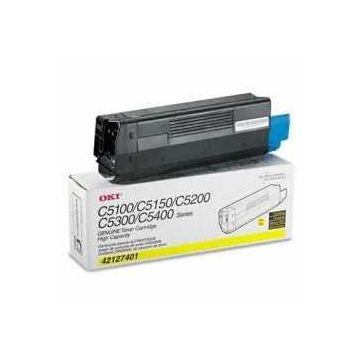 Oki C-5100-5200-5300-5400 42127488 Orjinal Sarı Toner