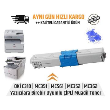 Oki C310-44469716 Mavi Muadil Toner