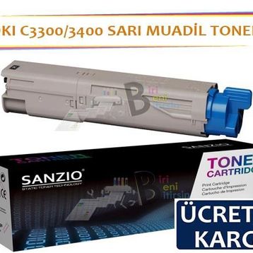 Oki C3300 C3400 C3450 C3600 Sarı Muadil Toner