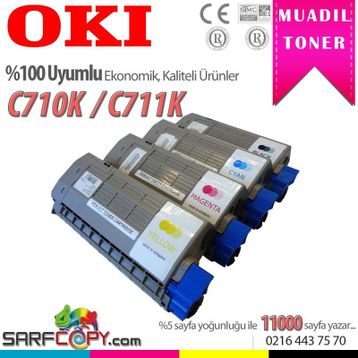Oki C710-44318624 Siyah Muadil Toner